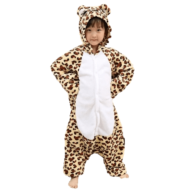 combinaison pyjama enfant leopard