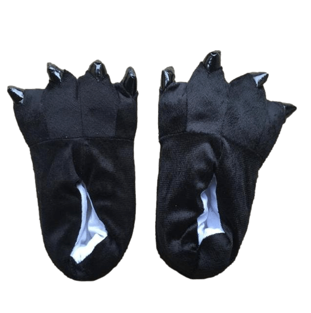 chaussons fantaisies noires avec griffes
