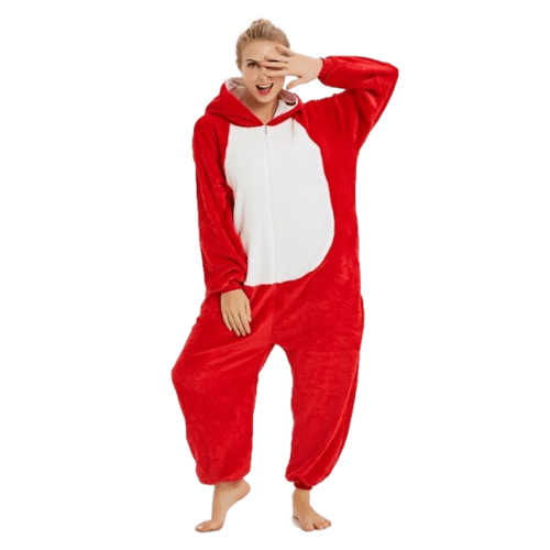 combinaison pyjama chien rouge pour femme