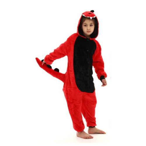 pyjama rouge et noir dinosaure