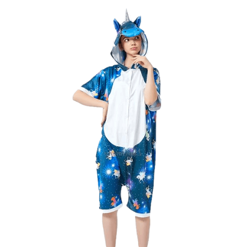 tenue bleu pyjama licorne
