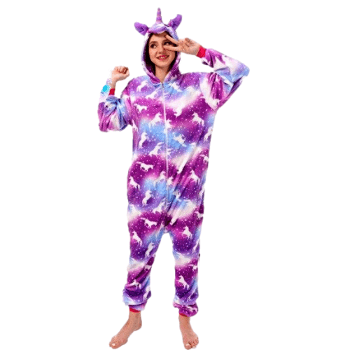 pyjama combinaison licorne violet