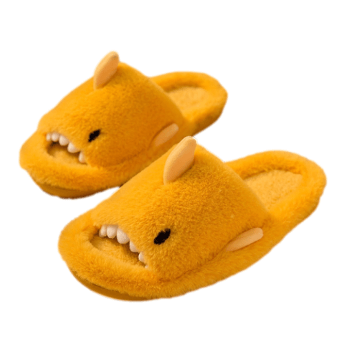 chaussons claquettes requins jaunes