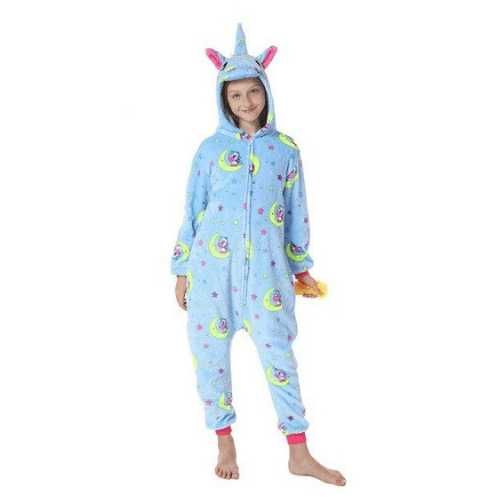 combi bleu pyjama licorne