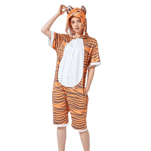 pyjama combinaison tigre manches courtes