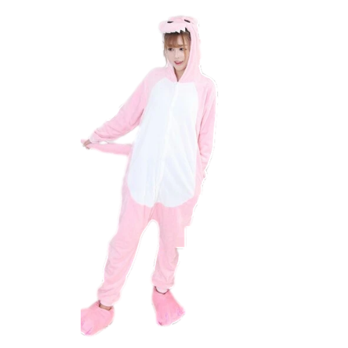 combinaison pyjama dragon rose et blanc pour adulte