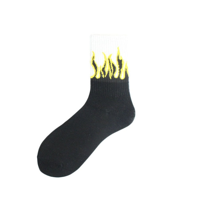 chaussettes flammes jaunes